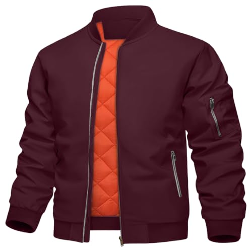 Carydety Mens Winter Jacket Bomber Jacket Windbreaker Jackets Overcoat - image 5