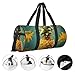 Fashion Pineapple Travel Duffel Bag Sports Gym Bag, Lightweight Overnight Weekender Bag With Shoes Compartment Yoga Gym Sports Bag For Men Women