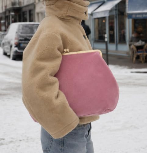 Image of Slouchy Kiss Lock Crossbody Bag Women Hobo Shoulder KissLock Purses Handbag