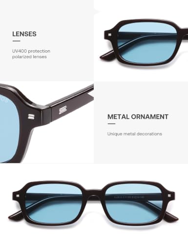 Image of SOJOS Trendy Rectangle Polarized Sunglasses Womens Mens SJ2610
