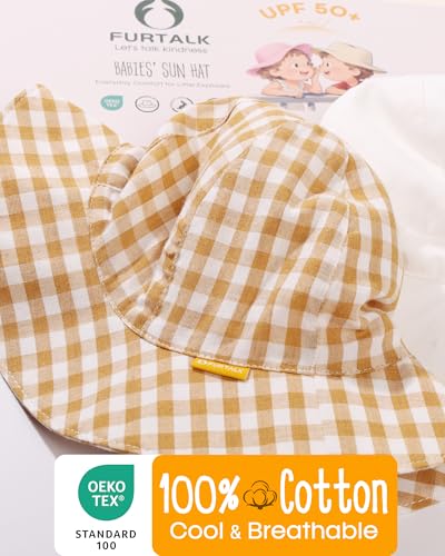 Image of FURTALK Baby Sun Hat Toddler Beach Hats with UPF 50+ Sun Protection Wide Brim Girls Bucket Hat