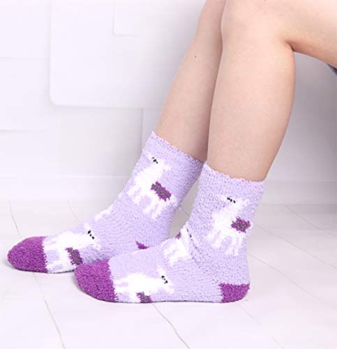 Image of Fuzzy Socks for Women Fluffy Cozy Slipper Socks Fall Halloween Socks Gifts | Soft Thick Plush Warm Socks, Christmas Winter Gifts for Ladies,Comfortable Indoor Home Socks, Sleep Slipper Socks