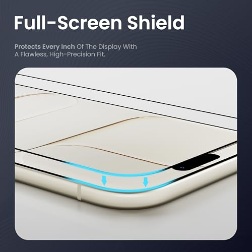 Image of CASEGEAR Impact Pro Screen Protector Compatible With iPhone Air | Unbreakable Protection | Complete Coverage Tempered Glass | Easy Installation Kit