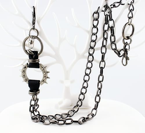 ARZASGO Unisex Punk Chains for Pants, Heavy Duty Belt Chains Hip Hop Trousers Jeans Chain with Lobster Clasps for Wallet Keys