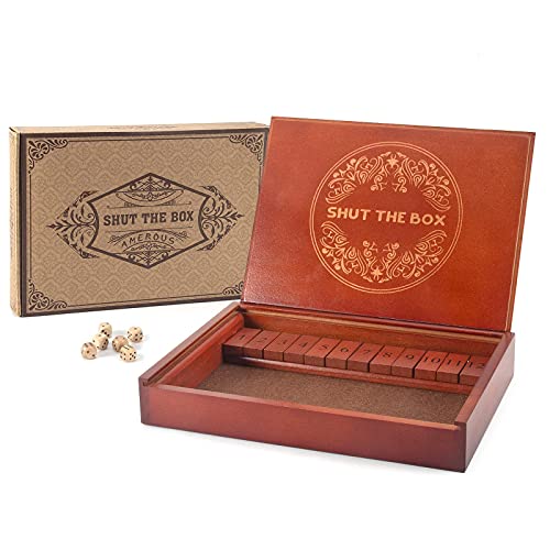 Shut The Box Juego de Dados y Mesa Clásico de Madera miniatura 1