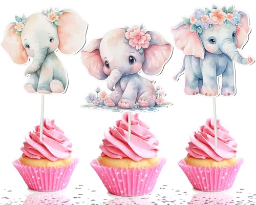 10 PCS Party Elephant Jungle Animal Cupcake Toppers - Create a Jungle Paradise on Your Treats!