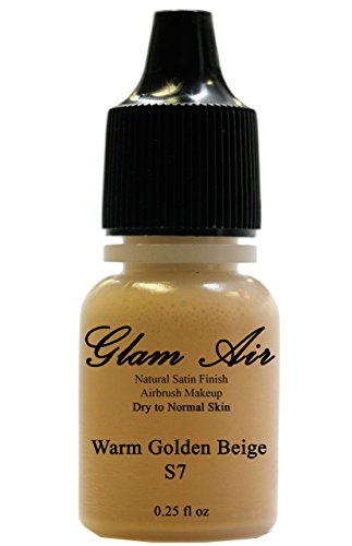 Glam Air Air Brush Makeup Foundation in Satin Finish Great for Dry Skin in 0.25 Fl Oz Bottle (S7 WARM GOLDEN BEIGE)