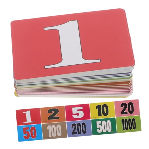 BESPORTBLE 40 Pcs Plastic Numbered Poker Chips Math Learning Counters for Boys and Girls Clay Poker Chip Tokens Scorekeeping Plaque