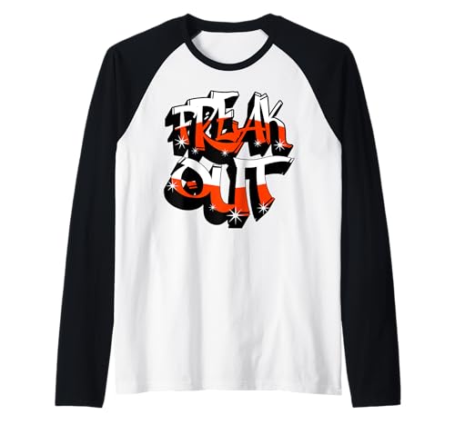 Freak-Out! Retro 60s Groovy Raglan Baseball Tee