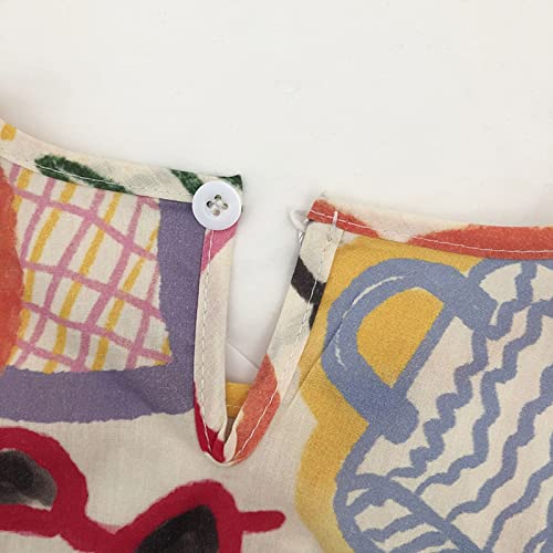 Toddler Girls Dress Colorful Doodle Sleeveless Casual Summer Sundress for 1 to 9Y 4 Year Old Girl (Green, 3-4 Years')2