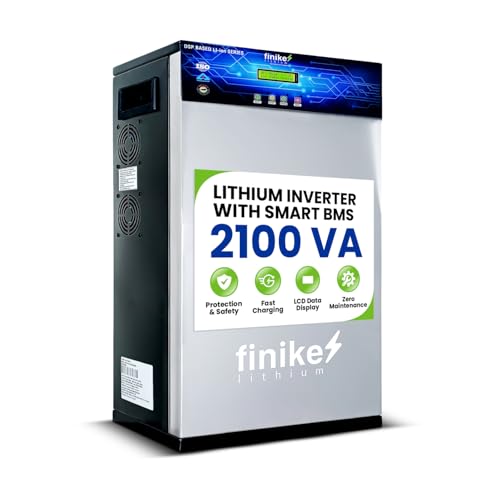 Image of Finike 2100VA Lithium Inverter with Inbuilt 2688Wh LiFePO4 Battery | Pure Sine Wave Home UPS & Power Backup for Home, Office & Shops | Wall Mount | Fast Charging | 12 Year Life | 5-Year Warranty