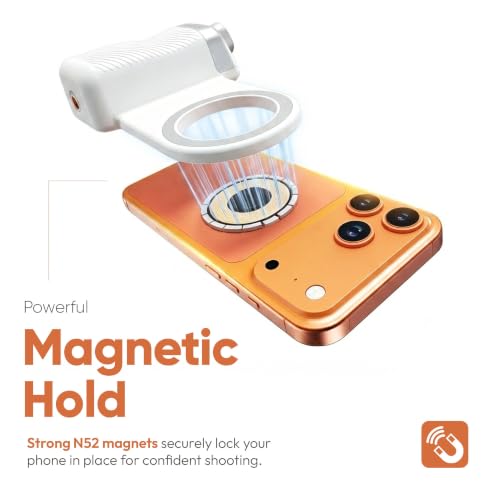 Image of Adofys Fun Shot Magnetic Phone Camera Grip for iPhone /Android with Detachable Wireless Shutter Remote - Supports Native Camera - 1 /4 inch Tripod Screw