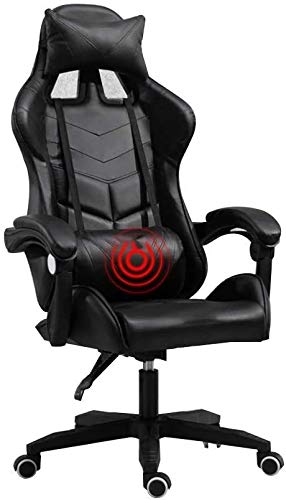 Gaming Chair Computer Chairs Video Game Chair,High-Back Ers Chair with Headrest and Massage L Pillow Rated Load Warm as Ever