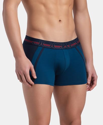 Image of Jockey US21 Men's Super Combed Cotton Elastane Stretch Solid Trunk with Ultrasoft Waistband