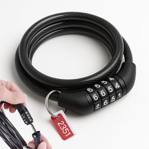 Cadeado para Bicicletas Bike com Senha Numérica 4 Dígitos Trava de Segurança Para Bike Motos Com Cabo de Aço Reforçado 100cm Premium