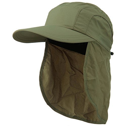 MG MENS UV 50+ 드로스트링 플랩 캡 - OLIVE
