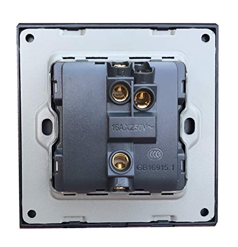 1/2 / 3 Gang 2 Way White/Black/Grey Crystal Glass Panel Light Switch On and Off Rocker Wall Switch Interruptor 16A (1 gang 2 way grey) - Image 3