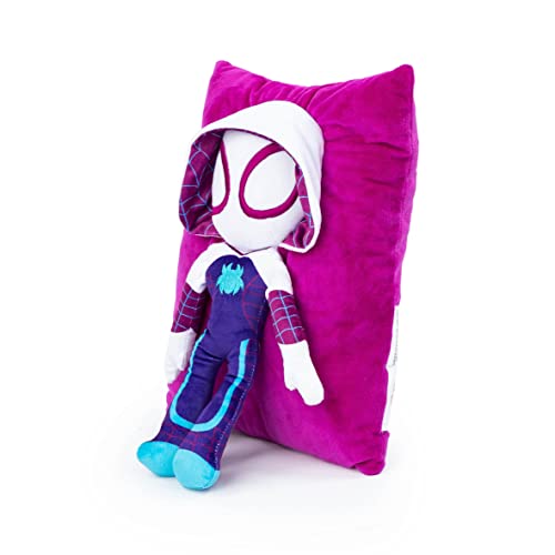 Image of Jay Franco Spidey & His Amazing Friends Gwen Ghost Spider 3D Snuggle Pillow - Super Soft Plush Pillow - Measures 15 Inches