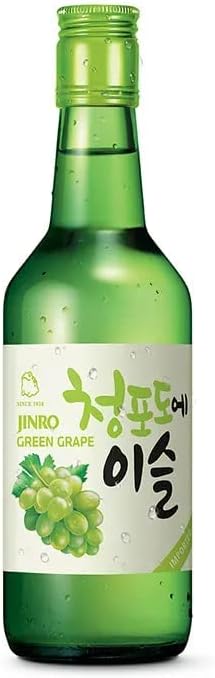 Korean Jinro Noju Juice, Distilled Drinks, Torean Traditional Beverages - 375ml (Pack of 3) (Green Grapes)