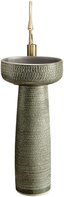 Bathroom Countertop Vessel Sink Pedestal Sink Outdoor Wash Basin, Garden Column Floor-standing Pedestal Sink Vanity