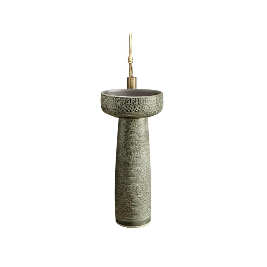 AYCDL Laundry Room Sink Pedestal Sink Outdoor Wash Basin, Garden Column Floor-Standing Outdoor Freestanding Washbasins