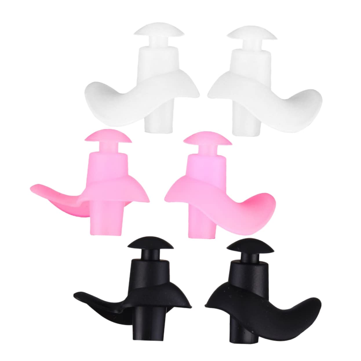 SEWOART Boys and Girls Adults Silicone Swimming Earplugs 3 Pairs Pack Storage Case Waterproof Comfortable for Sports