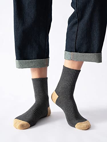 UNICOLD 5/6 Pairs Pack Solid Crew Calf Socks For Men Breathable Casual Multi-Colored US Size 7-124