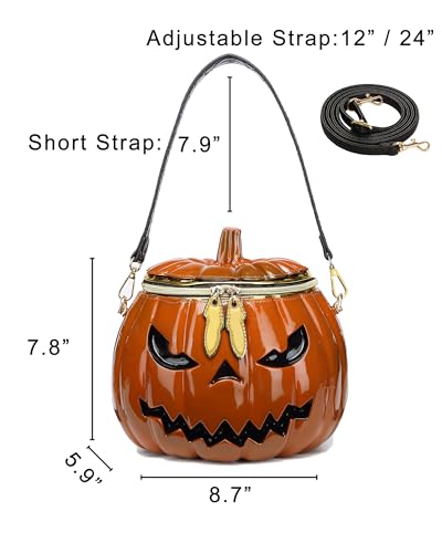Women Pumpkin Shaped Crossbody Shoulder Bag Unique Weird PVC Handbag Novelty Halloween Pumpkin Purse4