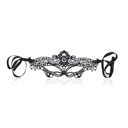 Máscara em Tecido Rendado de Luxo (PRETO)