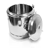 Abmessungen: Ø350 x 350mm Schengler Edelstahl Speisewarmhaltebehälter mit Deckel 35x35cm - 20,5Liter