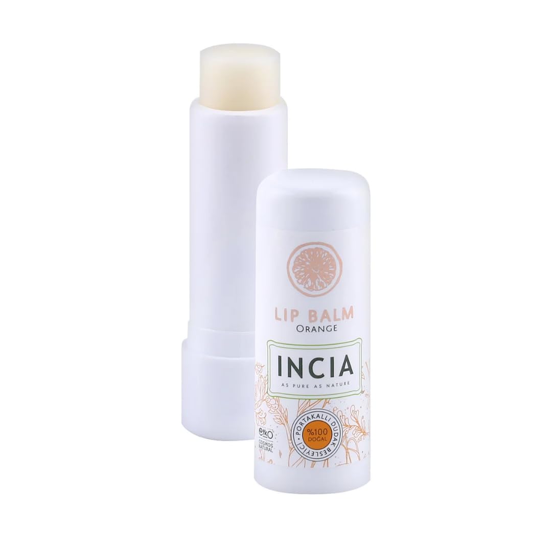 INCIA%100 Doğal Dudak Besleyici Portakal Bitkisel Nemlendirici Dudak Bakım Kremi 6 G