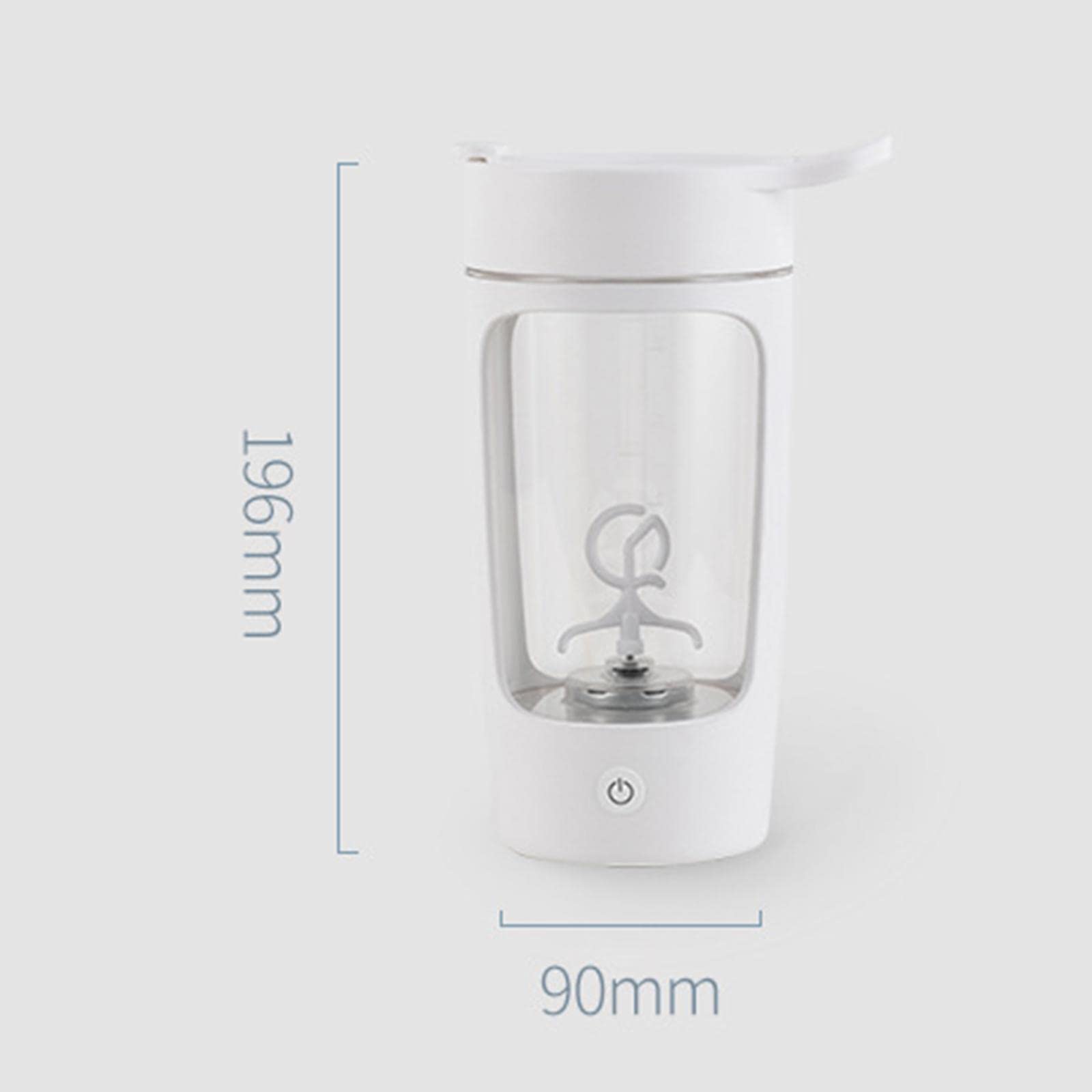 Juego de 2 botellas mezcladoras de proteínas eléctricas de alta calidad, Tritan – sin BPA, color blanco