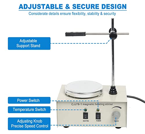 Yaeccc Magnetic Stirrer Hot Plate Magnetic Mixer 1000Ml Stir Plate Lab Stirrers #TOP2