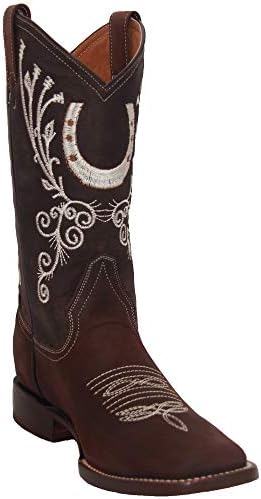Women’s Leather Western Boot Square Toe Embroidered Womens Brown ...