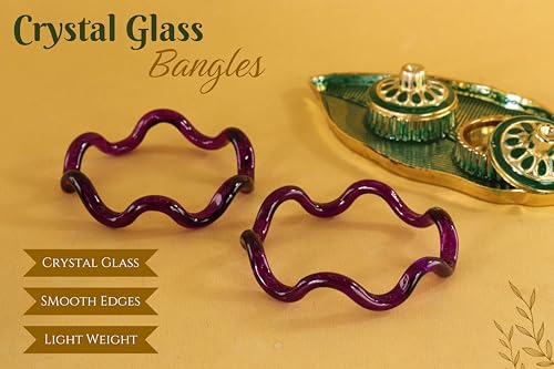 Image of NMII Stylish Glass Kada Set With Simple Cutting Pattern Glossy Finished For Women & Girls | Kada For Gift, Wedding & Everyone