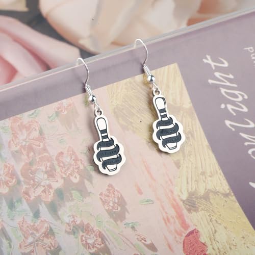 WSNANG Funny Bowling Earrings Nothing is Fucked Here Dude Lebowski Inspired Jewellery Crime Movie Fans Gift3