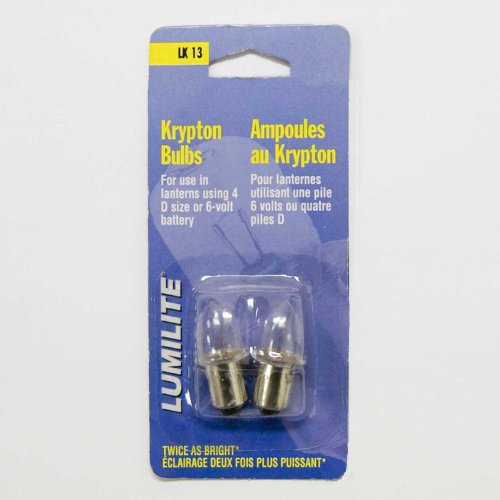 Lumilite LK13 Krypton 4.8V 0.75A Gas Flange Base Bulb for 6-Volt/4D Cell Flashlight, 2-Pack