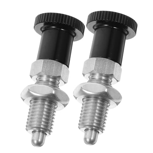 JUMPLAWN 2PCS Stainless Steel Self-Locking Spring Plunger with Knob Spring Return Indexing Pin for Accurate Positioning in Industrial Equipment
