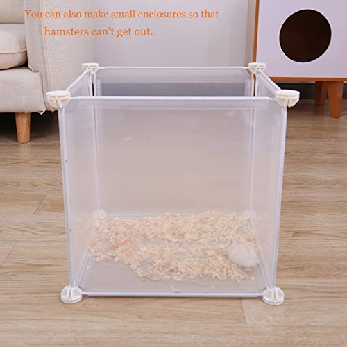 Linifar Small Pet Playpen, Plastic Hamster Yard Fence Portable Metal Pens Enclosure For Pet Dog Bunny Ferret Guinea Pig Hamster Puppy Animal, Indoor Diy Transparent 12 Panels (17.7 X 13.8 Inches) #TOP4