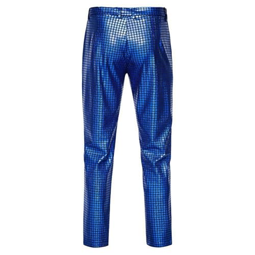 Mens Disco Pants 70s Retro Night Club Shiny Straight Leg Party Metallic Pants Vintage Dance Sequins Jogger Trousers2
