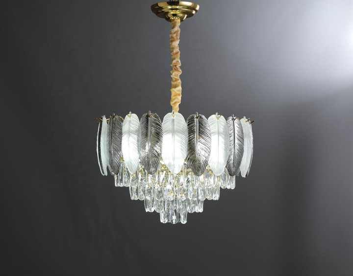 Image of 600mm Round LED Ceiling Light Crystal Chandelier Jhoomer Lighting Fixture Modern Pendant Lamp for Living & Dining Room Bedroom