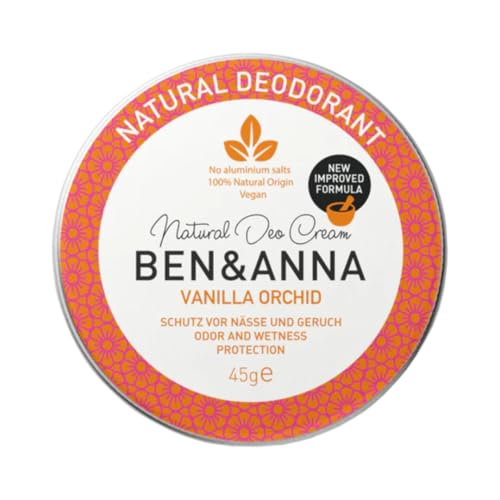 BEN & ANNA Deocreme Vanilla Orchid - Natürliche Deocreme für Herren und Damen - Deo Creme gegen starkes Schwitzen - Vegan & Naturkosmetik - Festes Deo ohne Aluminium - 1er Pack