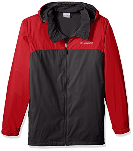 Columbia Men s Glennaker Lake Lined Rain Jacket Outerwear, -shark, red spark, XXL