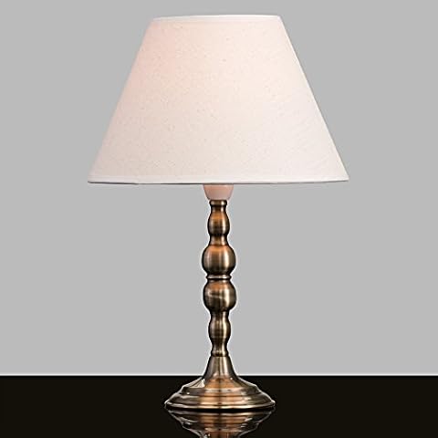 Lighting Supermarket Oslo Small Antique Brass Table Lamp with Cream Shade - Traditional Cover