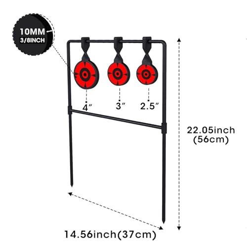 Image of 3 /8'' Thick Metal High Caliber Spinner Target, Heavy Metal Spinner Auto Reset Steel Target for Centerfire Handguns Up to .44 Magnum Outdoor Target Shooting Range