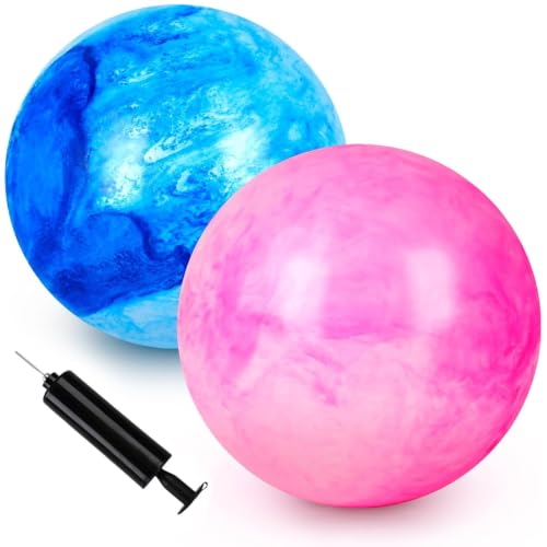 AMOR PRESENT 2 PCS Inflatable Playground Balls, 8.7 Inch | Rubber Bouncy Balls, Pool Toys for Kids...