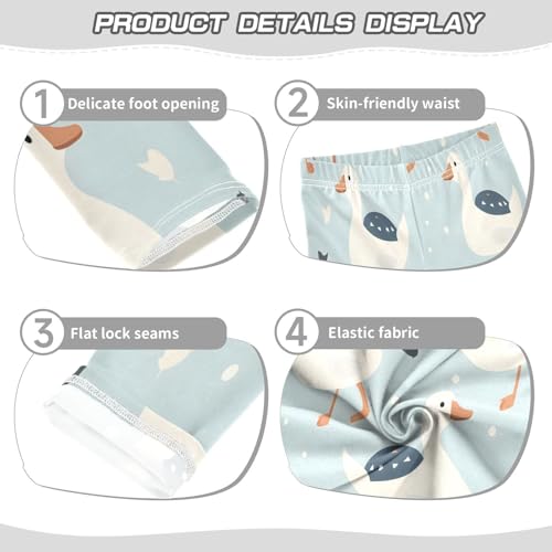Toddler Girls Leggings Printed Yoga Pants Leggings Blue White Duck for Kids3