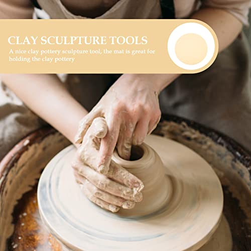 EXCEART Pottery Tools Blanking Padding - Yellow Round Clay Throwing Cloth 31.5 CM Easy Maintenance for DIY Pottery Crafting - Image 2
