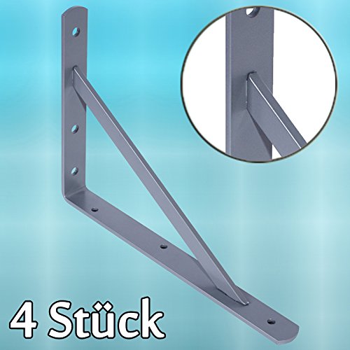 Preisvergleich Produktbild PRIOstahl® REGALTRÄGER METALL / 4 x SCHWERLASTTRÄGER / REGALHALTER / Regalbodenträger Schwerlastkonsole Wandkonsole Regalwinkel Schwerlastwinkel (330 x 495)