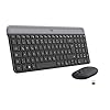 Logitech MK470 Slim Combo Kabelloses Tastatur-Maus-Set, 2.4 GHz Verbindung via Nano-USB-Empfänger, 10m Reichweite, 18-Monate Batterielaufzeit, PC/Laptop, Deutsches QWERTZ-Layout – Graphit